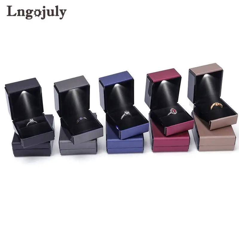 

Top Quality Luxury LED Light Jewelry Pendant Ring Packing Box For Romantic Proposal Engagement Wedding Birthday Jewelry Gift Box