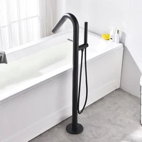 bathtub floor standing faucet solid brass bathroom bathtub mixer faucet bathtub tap shower matte black bathtube faucets tub tap