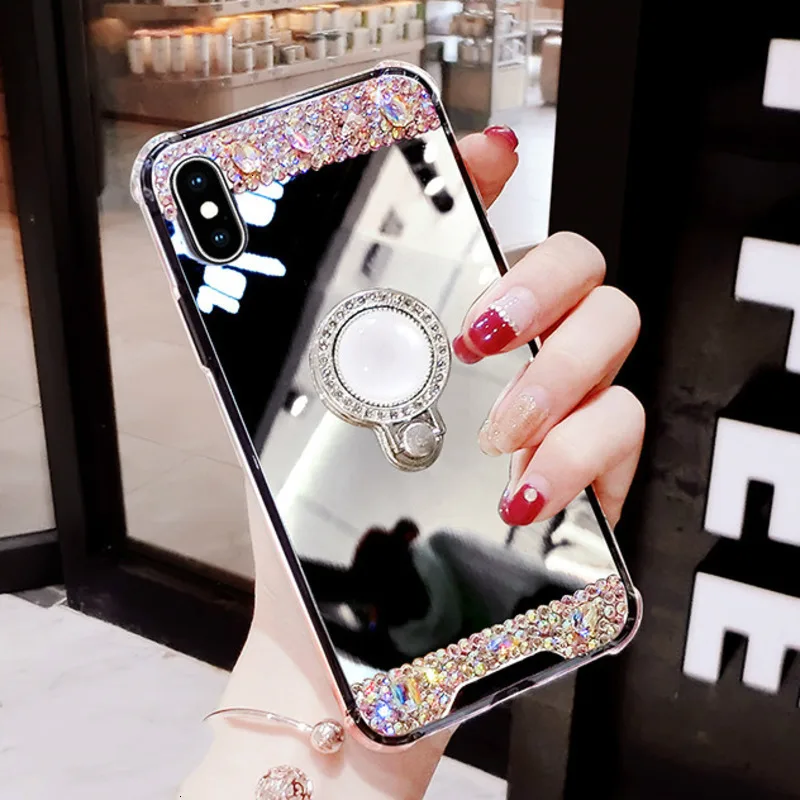 Зеркальный чехол со стразами для телефона Samsung Galaxy S8 S9 S10 Plus Note9 8 10 Por роскошный 3D