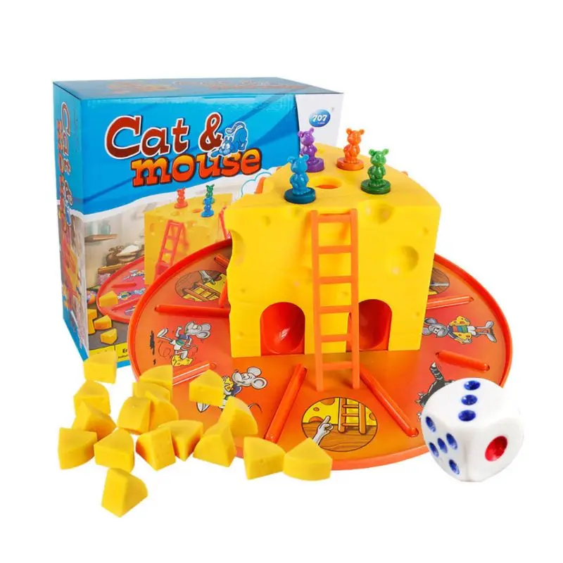 

G2AD 1Set Cat and Mouse Eat Cheese Cake Board Game Toys for Parent-Child Interaction Early Education Intelligent Toy Holiday