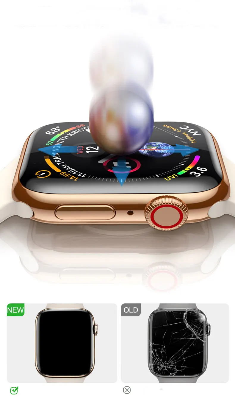Защитное стекло для экрана apple watch 4 iWatch 5 полоса 42 44 38 40 мм закаленное HD