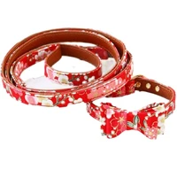 free shipping festive japanese kimono dog collar leash cat pet accessories bow poodle maltese yorkie holiday traveling party