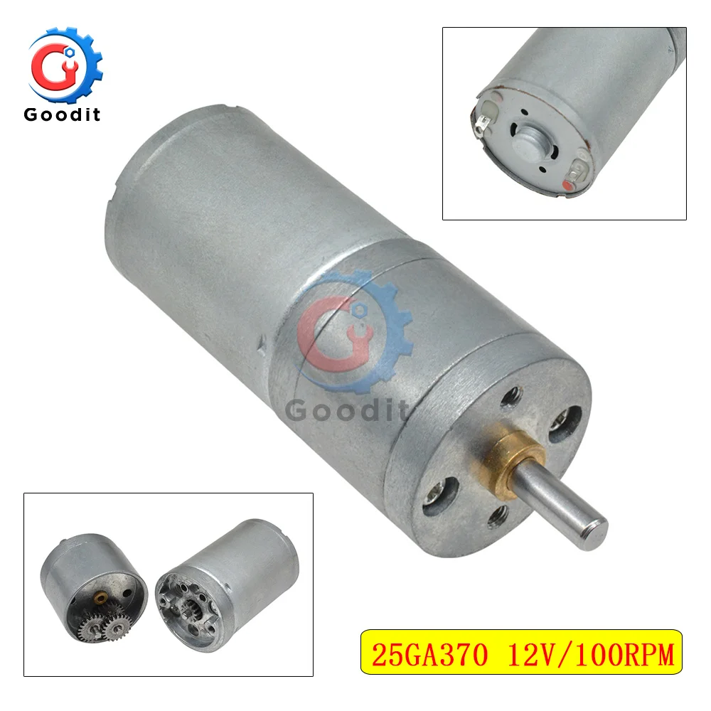 Редукторный двигатель постоянного тока 25GA370 с кодировщиком и низкоскоростным