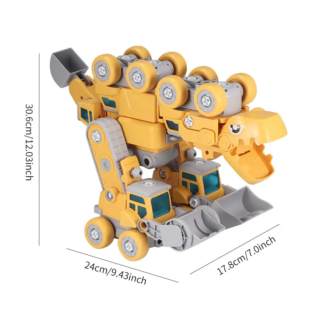 

5 IN 1 DIY Assembling Toy Set Realistic Engineering Vehicle Dinosaur Assembling Transforming Mecha For Kids AND Entertainment