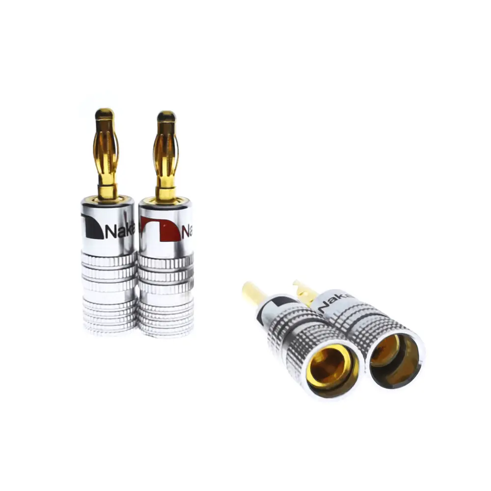 Новинка 4 шт. мм банановый штекер для динамики Аудио Винт Вилка лопатка провод