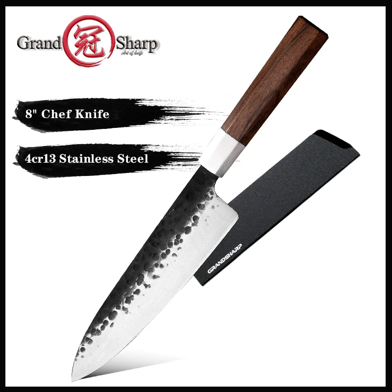 Gravsharp японский нож шеф-повара ручной работы 4cr13 Стальные Кухонные ножи Gyuto PRO
