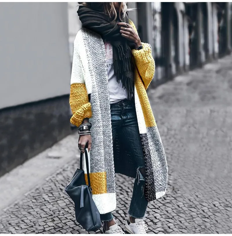 

Fashion Casual Solid Cardigans Sweater Long Sleeve Loose Autumn Winter Sweater Women Knitted Cardigan