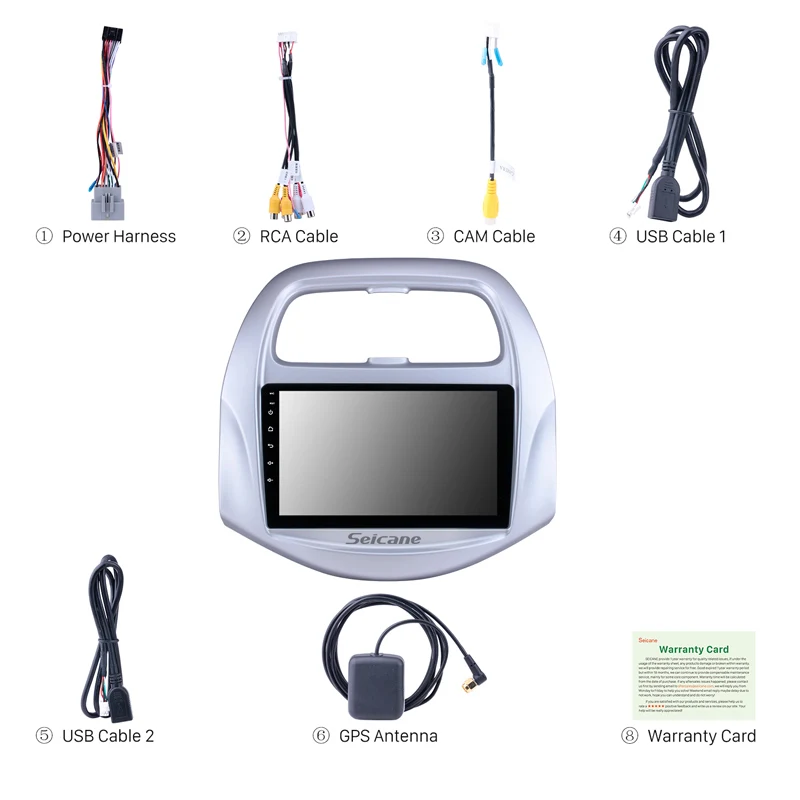 Автомобильный радиоприемник Seicane GPS для Chevy Chevrolet SPARK 2018 Android 10 0 с Bluetooth HD сенсорным