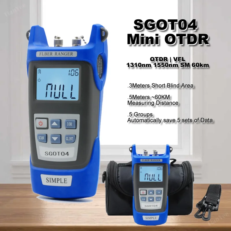 

SGOT04 Handheld Mini OTDR 1310/1550nm SM 60km FC/SC Cable Breakpoint Locator Optical Fiber Ranger With VFL Equal To Mini AUA-28