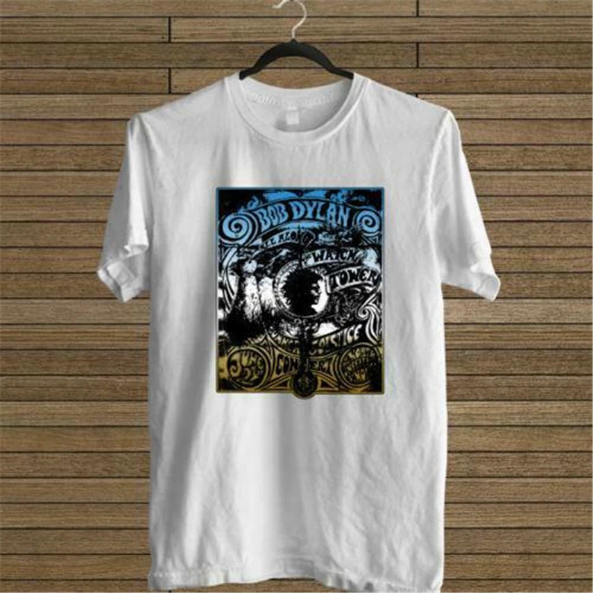 Новая белая футболка Bob Dylan All Along The Watchtower размеры США от S до 3Xl En1 наивысшего