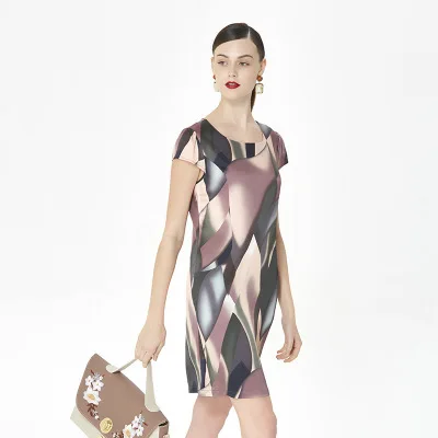 Женское платье с принтом Элегантное Шелковое офисное большого размера LX1691 в