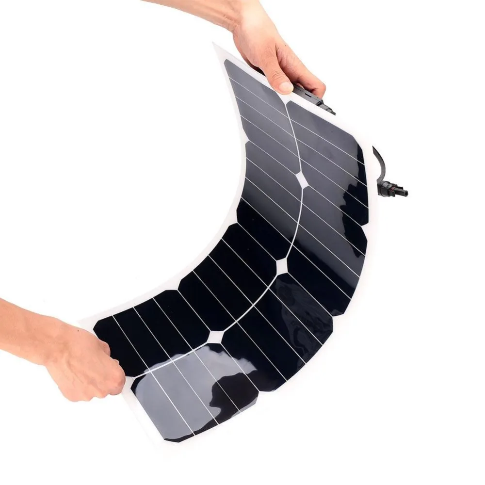 Smooth surface RG Sunpower Гибкая солнечная панель 25 Вт монокристаллическая 20% эффективность зарядки солнечная батарея - Цвет: Smooth surface