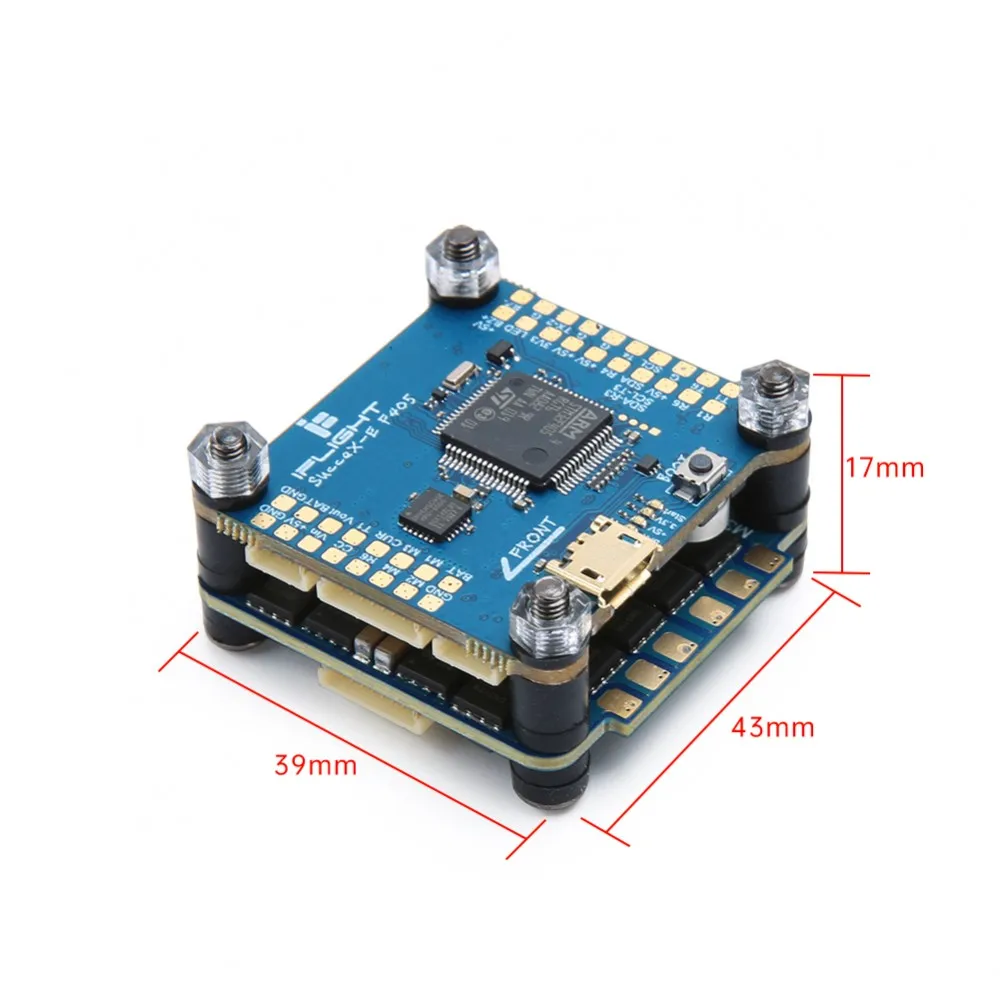 

Контроллер полета IFlight SucceX-E F4 Stack F405 V2.2 OSD 45A BLHELIS 2-6S 4 в 1 бесщеточный ESC 30.5X30.5mm для FPV гоночных дронов