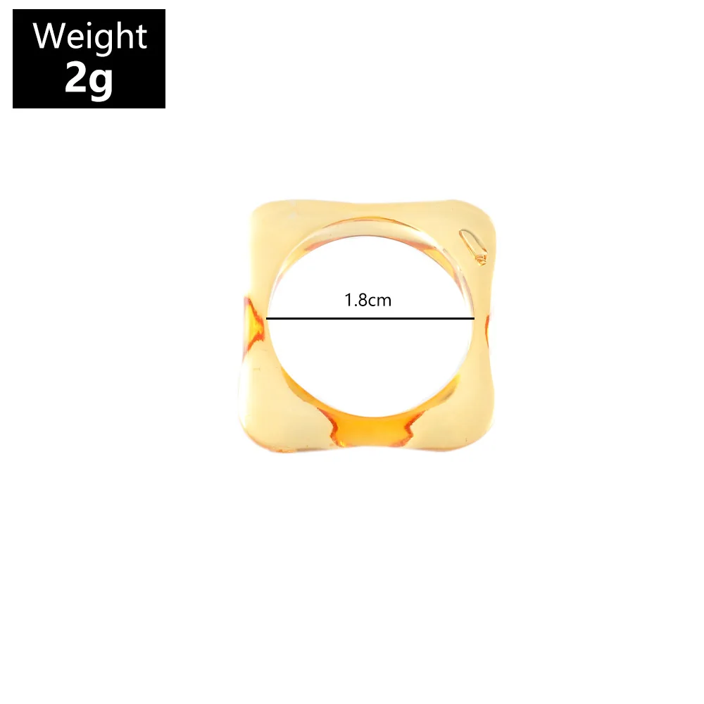 

Sweet Cool Geometric Resin Rings Womens Popular Simple Transparent Plastic Square Index Finger Rings Jewelry For Girls Party