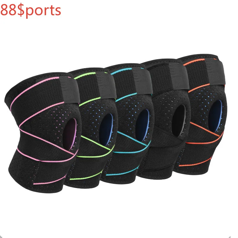 

Knee Support Quick Dry Silica Gel 4 Spring Stabilizer Sports KneePad Brace Patella Knee Pads Hole Knee Protector Accessories