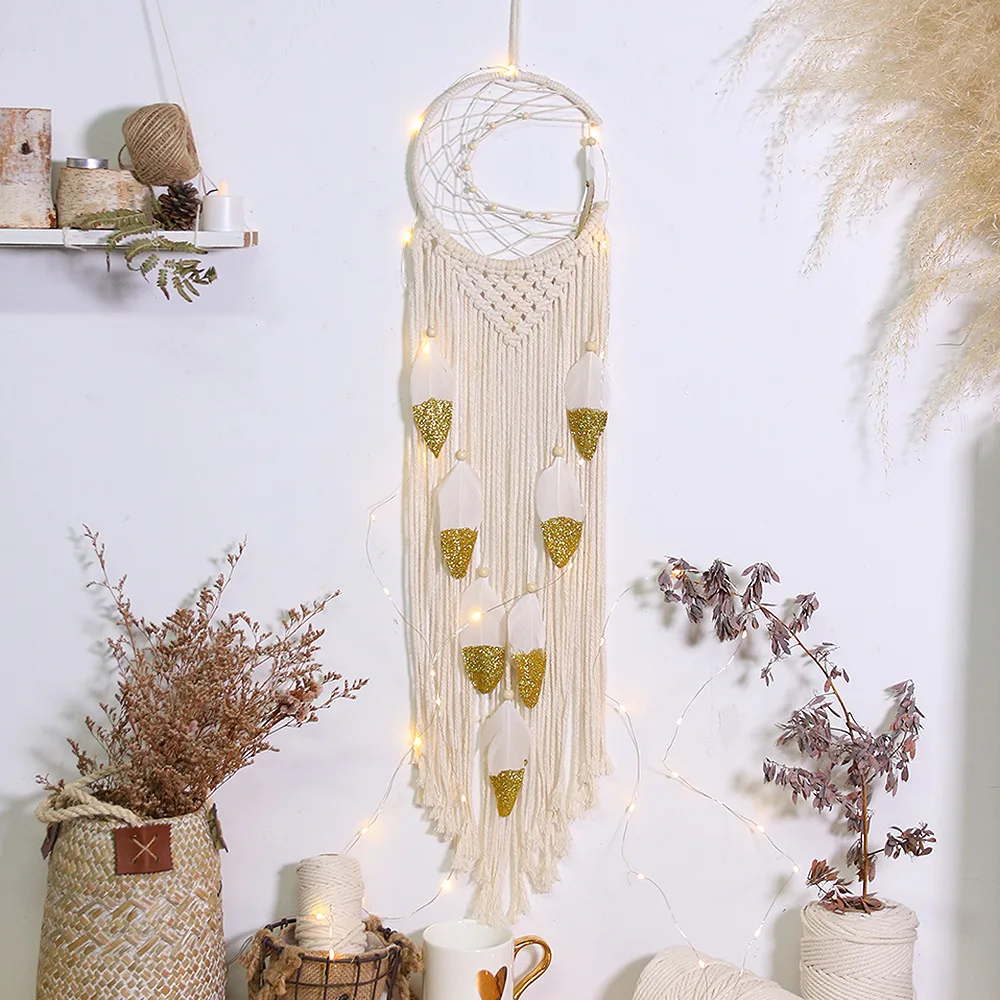 

Net home decoration pendant golden feather dream catcher pendant home wall hanging wall decoration gift