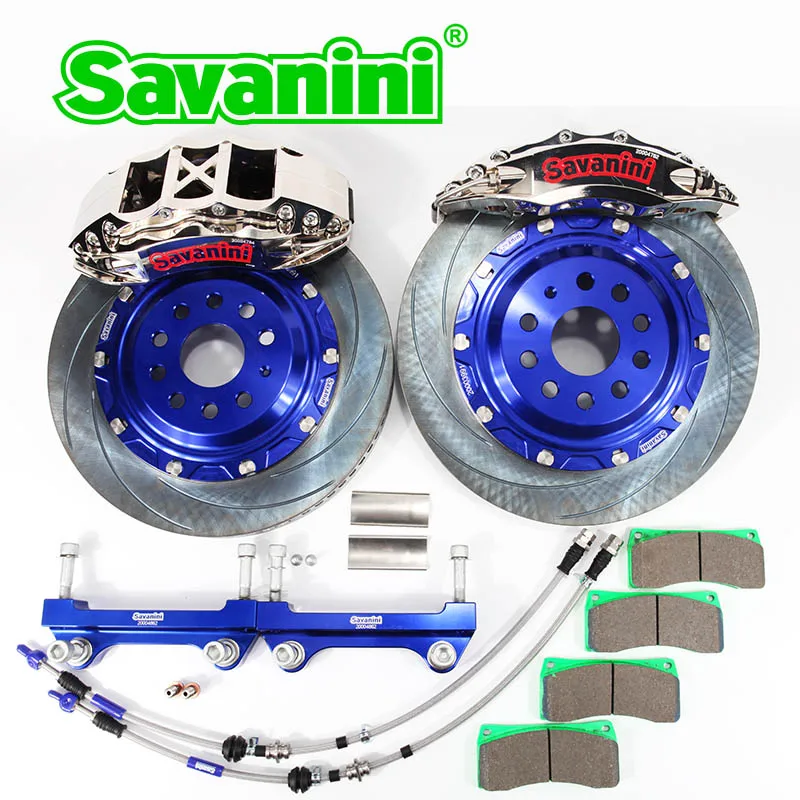 6-piston silver Бренд SAVANINI большой 4/6 поршневой тормозной суппорт набор для VW Golf 6/7 GTI Sciocco Ocativa PQ35 PQ46 MQB алюминиевые передние колеса 355 - Цвет: 6-piston silver