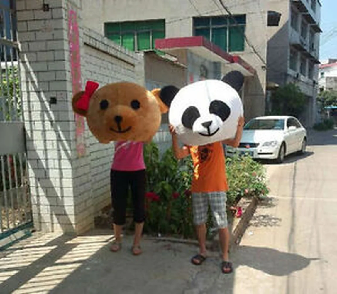 Новое поступление бурый медведь костюм талисман в форме головы с принтом виде