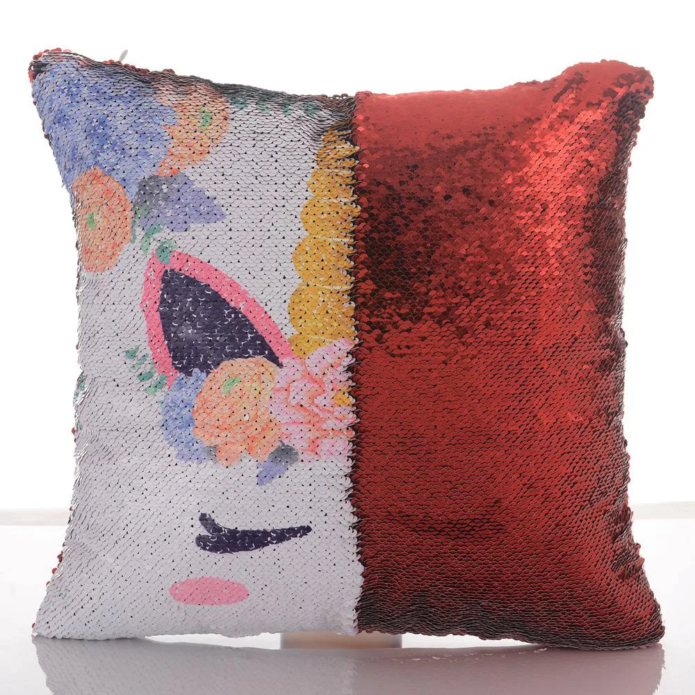 Волшебная блестящая наволочка Единорог Русалка искусственная Обложка меняющая