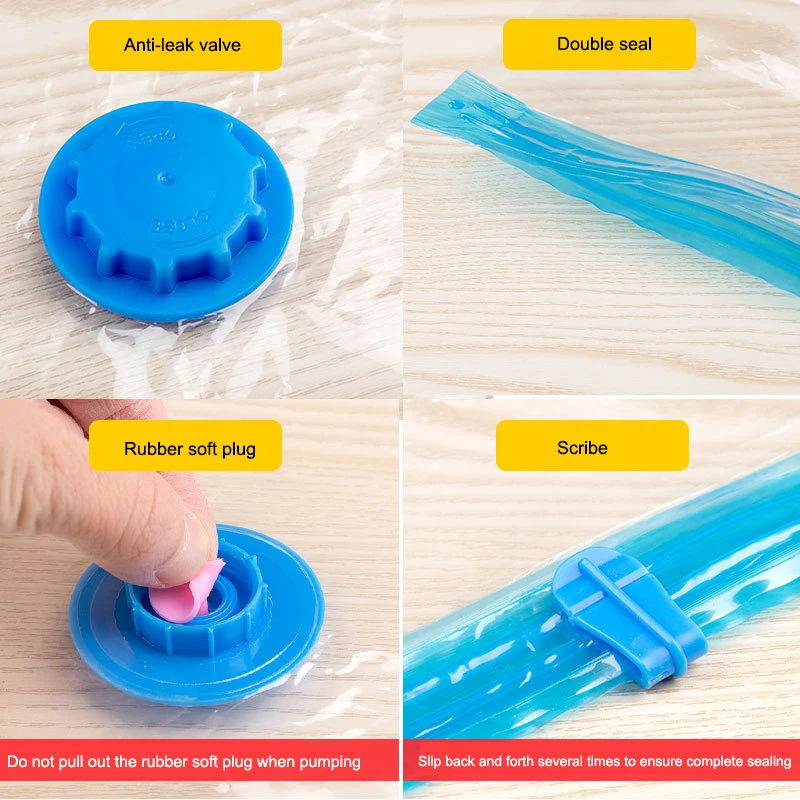 

4pcs/set Storage Organizer Seal Compressed Travel Space Saving Bags +Hand Pump Household Vacuum Bag