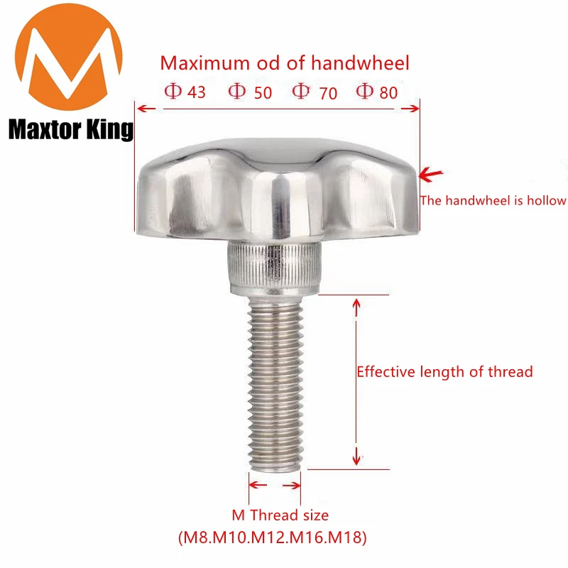 Ручные винты Torx из нержавеющей стали болты звездного типа ручка T &amp TX болт 48 мм