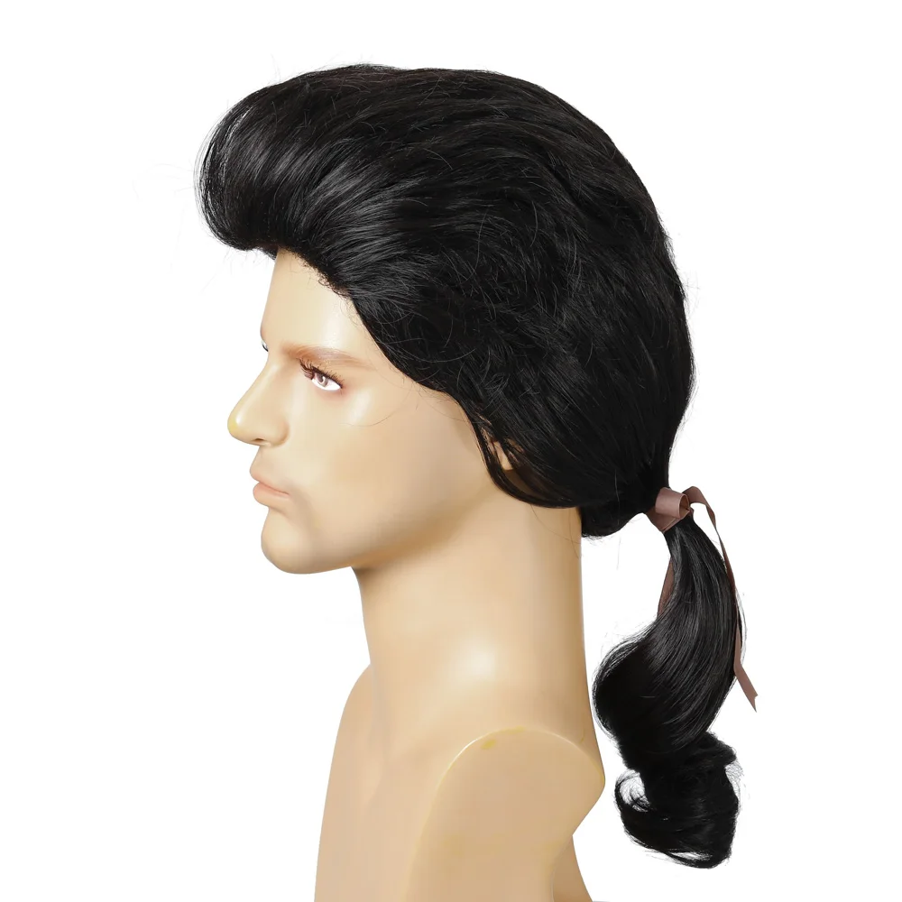

Long Wig For Men Hair Synthetic Cosplay Wigs Black Long Braid Rock Style Heat Resistant Fiber Hair