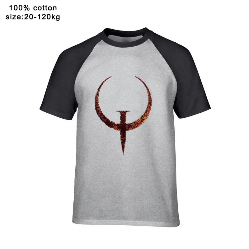 Quake видеоигра футболка Базовая с короткими рукавами размер плюс мужской 100%
