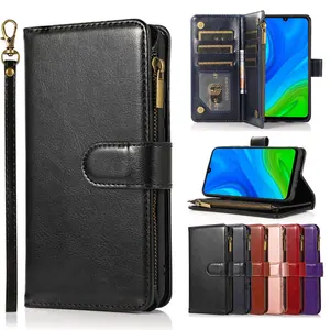 zipper wallet leather case for huawei p smart 2020 z 2019 plus y5p y6p nova 6 7 se p40 mate 30 pro honor 9a 8a 9x 20 x10 case free global shipping