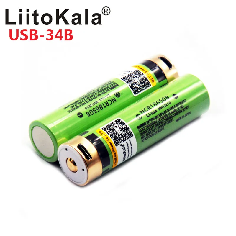 Аккумуляторная батарея LiitoKala литий-ионная USB 3 7 в 18650 мАч | Электроника