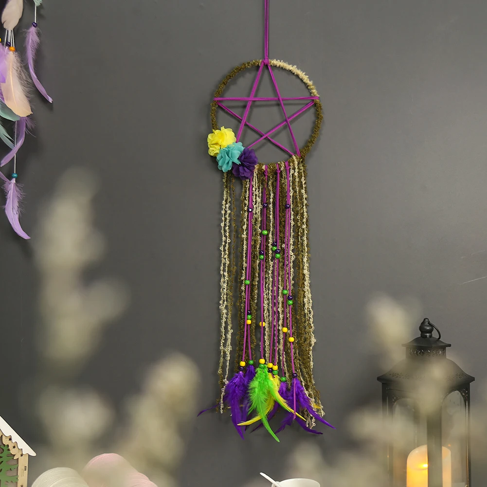 

Five-Pointed Star Dream Catcher with Tassel Kids Gift Nordic Outdoor Home Wall Hanging Decor Indoor Decoration Craft