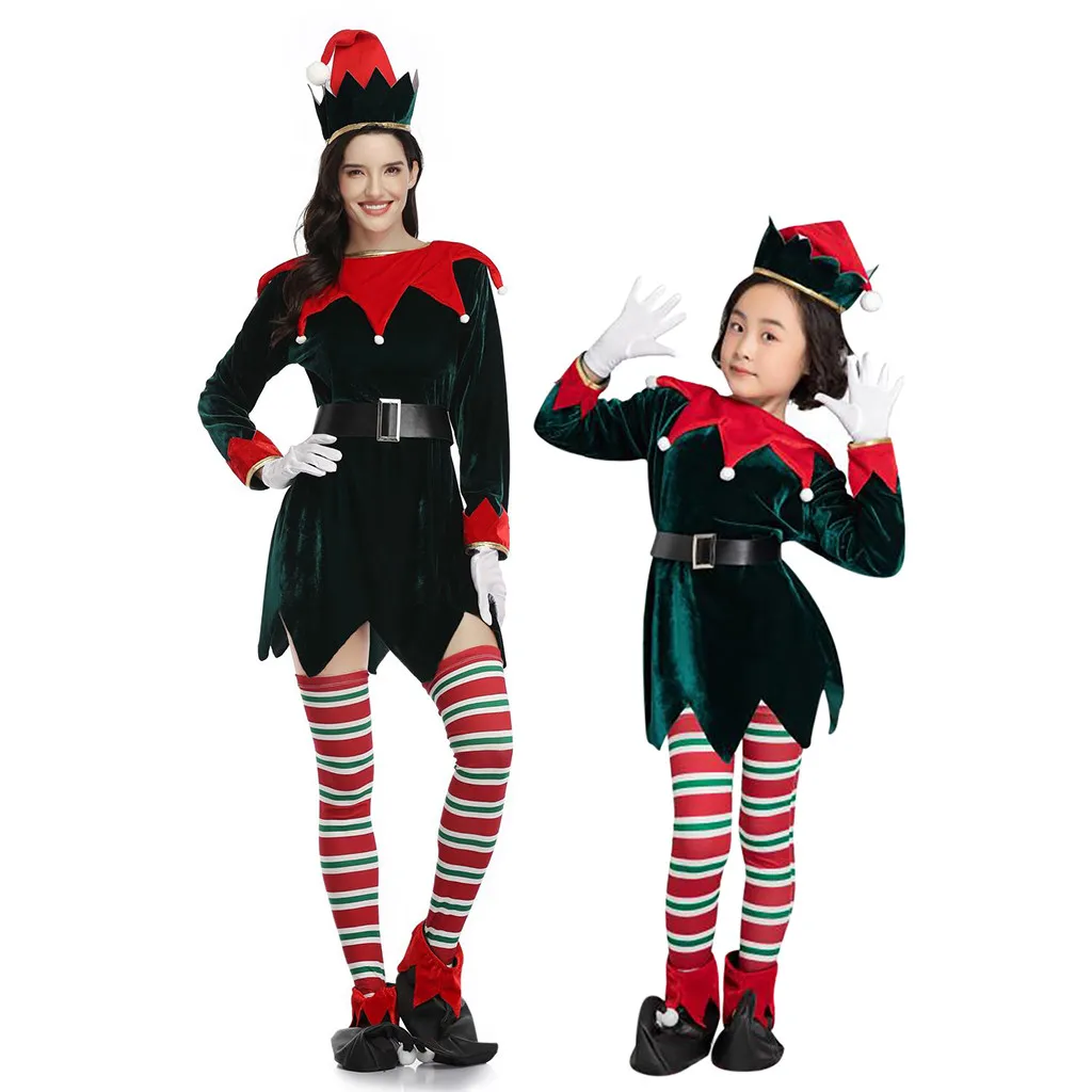 Рождественская одежда для всей семьи платье мамы и меня женское модное с