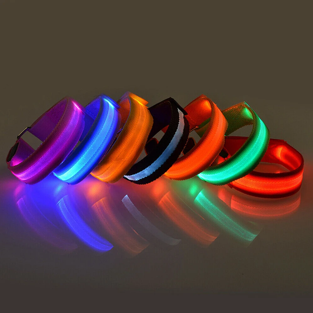 

10X Adjustable LED Glowing Bracelets For Runners Cycling Riding Safety Warning Lights Sport Wristbands Outdoor Running Light