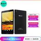 Планшет BDF 8 дюймов, 4 Гб ОЗУ + 64 Гб ПЗУ, 3G, 4G LTE, Sim-карта, Android 9,0, планшеты, ПК мобильный телефон, телефонная сеть, Восьмиядерный планшет