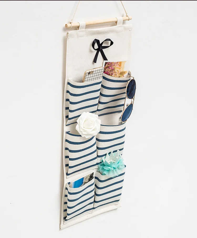 Многослойная карманная настенная полка сумка для хранения органайзер хлопок лен