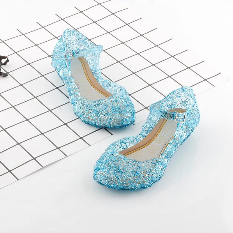 Kids Girls Crystal Jelly Sandals Princess Frozens Elsa Cosplay Party Dance Costume Shoes Halloween Christmas Birthday Gift | Тематическая