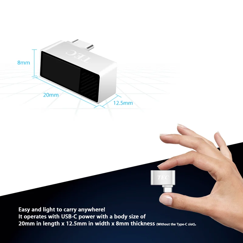 TEC Type-C USB Fingerpr Fingerprint Reader Module for Windows 7、10、11 Hello Dongle Biometric Scanner padlock Laptops & PC |