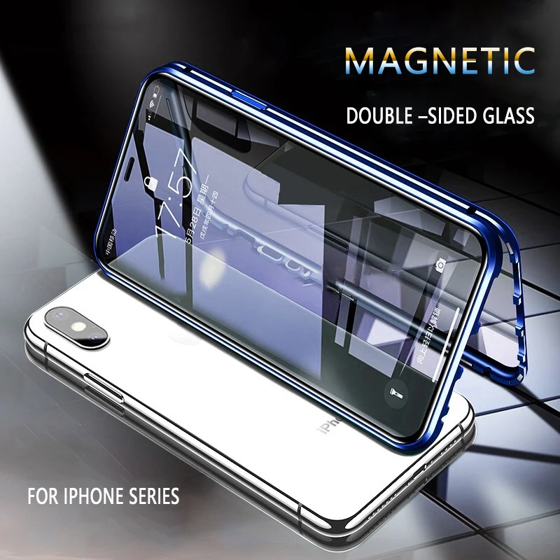 

Magnetic Adsorption Metal Case for iPhone 11 Pro Max 7 8 6 6s Plus X XS Max XR Double-Sided Tempered Glass Cover iPhone 11 Case