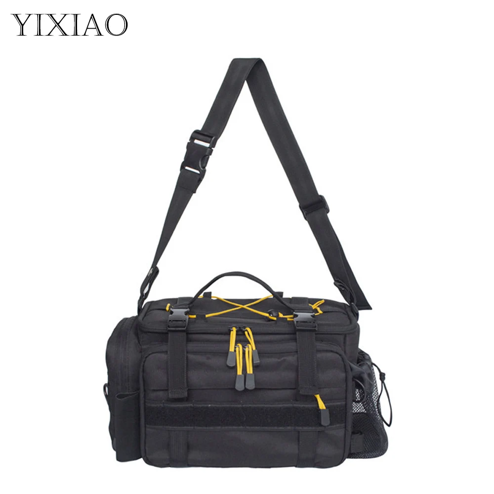 

YIXIAO 1 Pcs Outdoor Multiple Pockets Fishing Tackle Storage Bag Waterproof Fishing Reel Line Lure Gear Bag Carry Tool Pouch