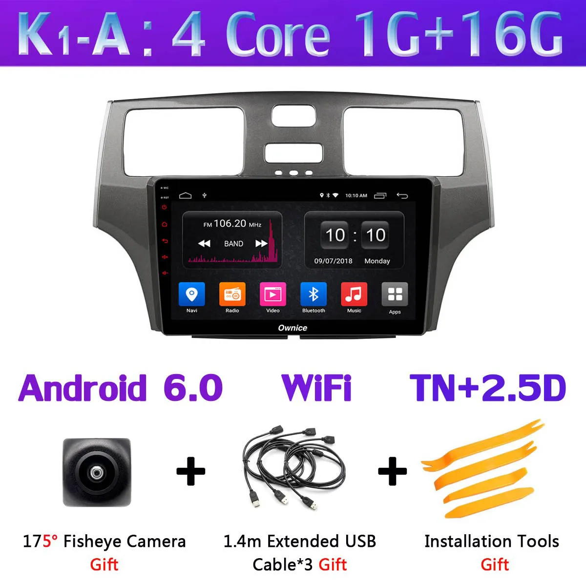 K1-A Ownice K1 K3 K5 K6 автомобильный dvd-плеер на основе Android для Lexus ES ES250 ES300 ES330 2004 2005 2006 автомобиль радио gps DSP Carplay 360 ° панорамный - Цвет: K1-A