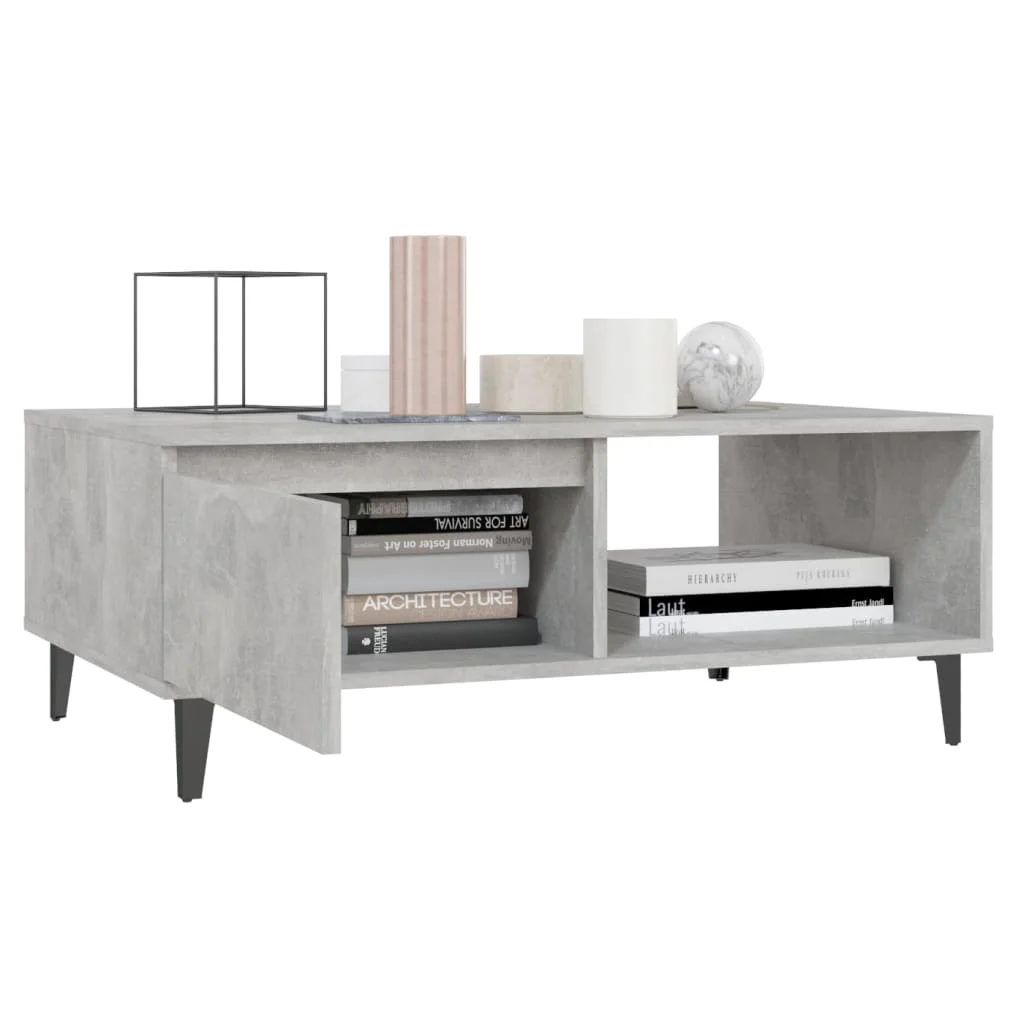 Журнальный столик бетонный серый 90x60x35 см ДСП также в качестве бокового стола с