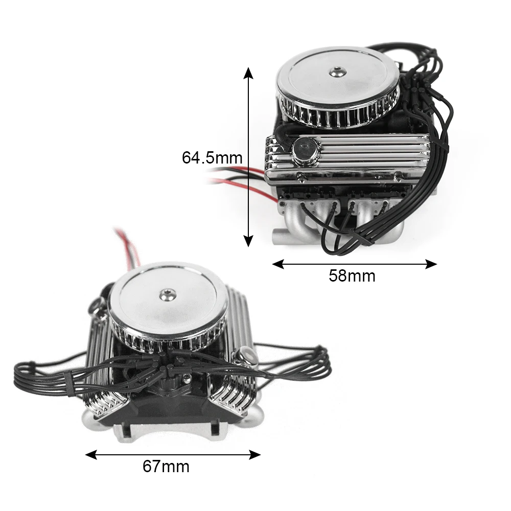 YEAHRUN Classic V8 F82 мотор вентилятора искусственный радиатор для TRX4 SCX10 D90 VS4 1/10 RC