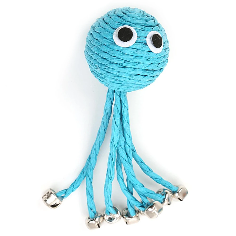 

Octopus Cat Chew Toy Paper Rope Cat Supplies for Kitten Woven Ball Pet Products for Kitty Bells Cat Interactive Toy Dropshipping