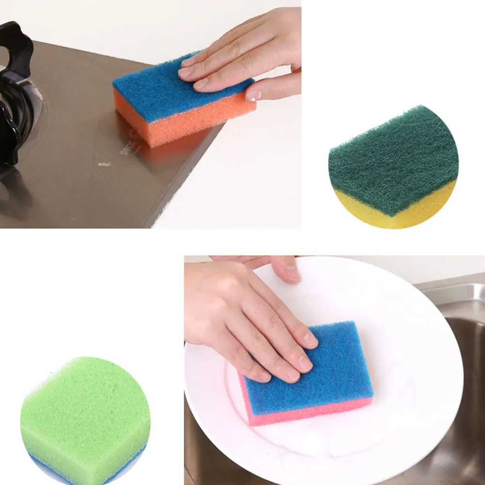 

10pcs Multifunctional Kitchen Dish Cleaning High Density Magic Wipe Soft Bowl Household Scouring Double Sided Cleaning Sponge