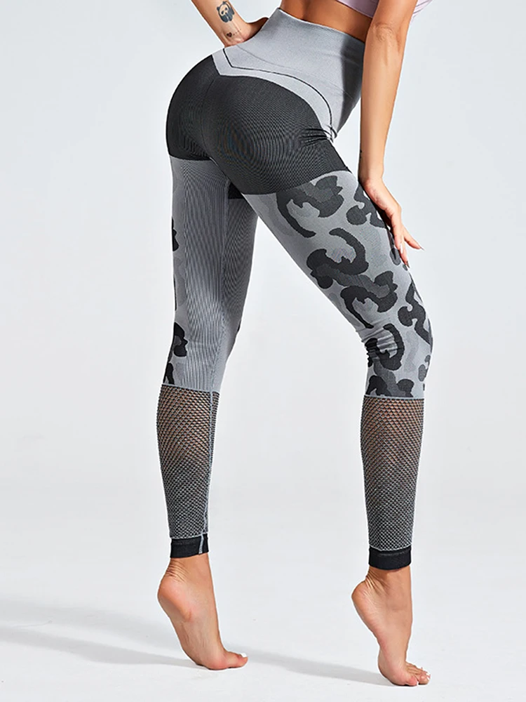 Женские Леггинсы для йоги Стрейчевые обтягивающие прозрачные штаны с высокой