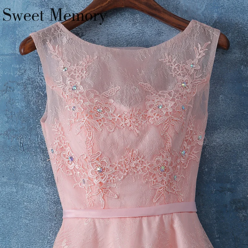 

J0138 Sky Blue Pink Evening Dresses 2020 Sweet Memory Women Lace Birthday Crystal Lace Up Wedding Party Prom Dress