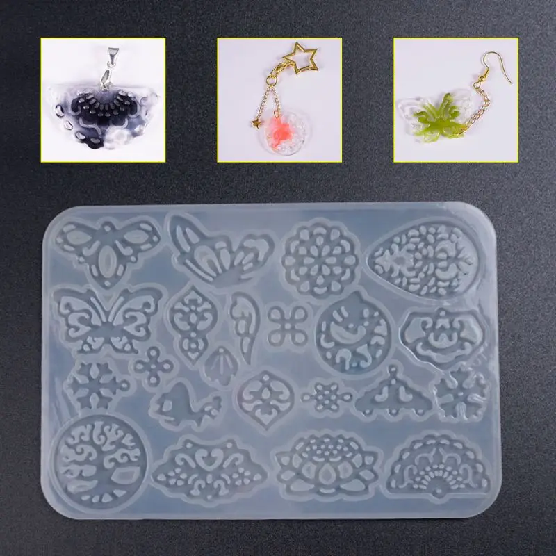 

Ancient Style Long Earrings Pendant DIY Crystal Epoxy Resin Mold High Mirror Silicone Molds Jewelry Making