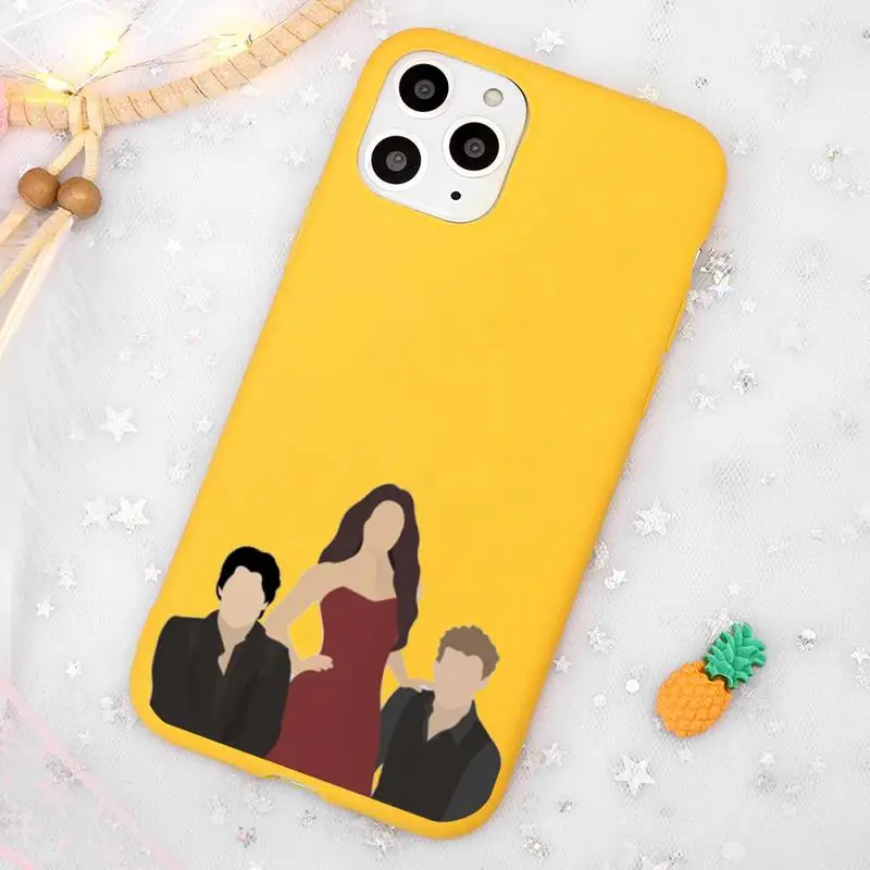 

the Vampire Diaries Phone Case Candy Color Yellow for iPhone 11 12 pro XS MAX 8 7 6 6S Plus X 5S SE 2020 XR