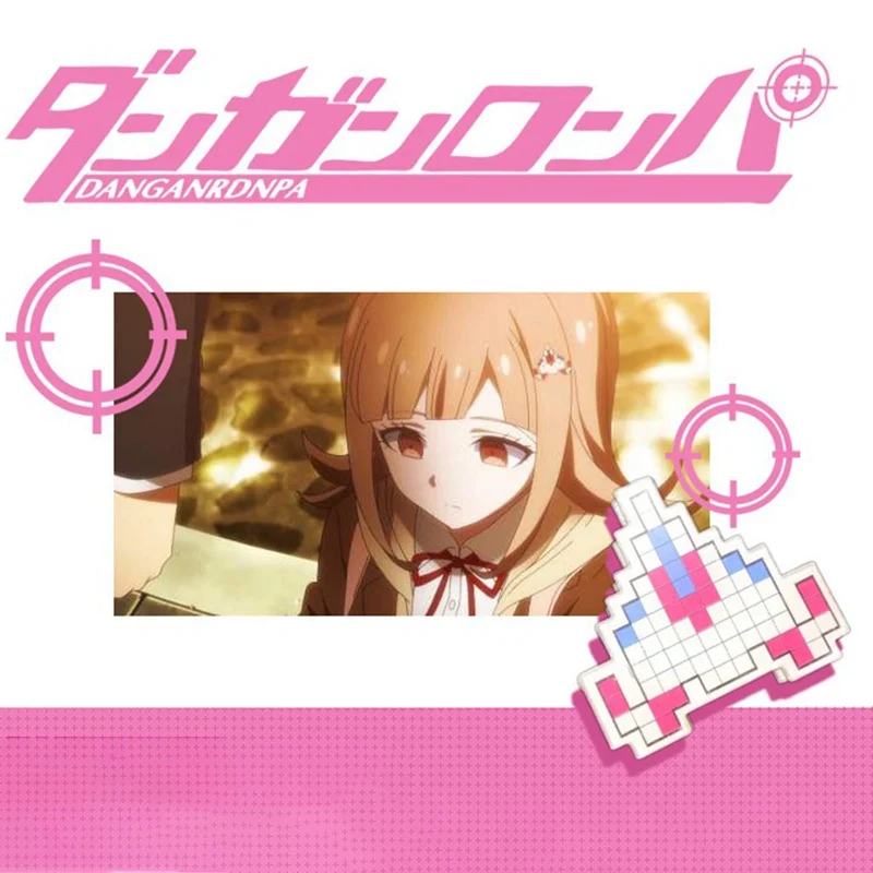 Женская Пиксельная заколка для волос в форме самолета Chiaki Nanami розовая шпилька