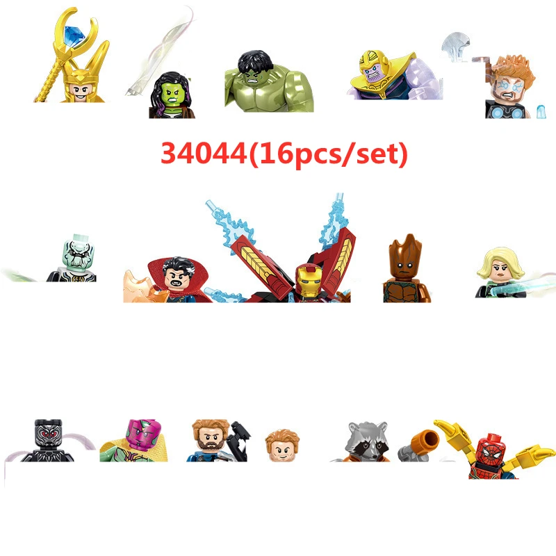 

16pcs/lot Movie Anime Heroes Character Assemble Building Blocks Bricks 34044 SY271 Figures Model Toy for Children Christmas Gift
