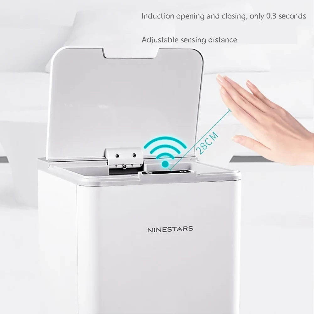 

16L Trash Can Home Office Smart Sensor Shredder Function Storage Bucket Automatic Shredded Trash Bin with Induction Garbage Bin